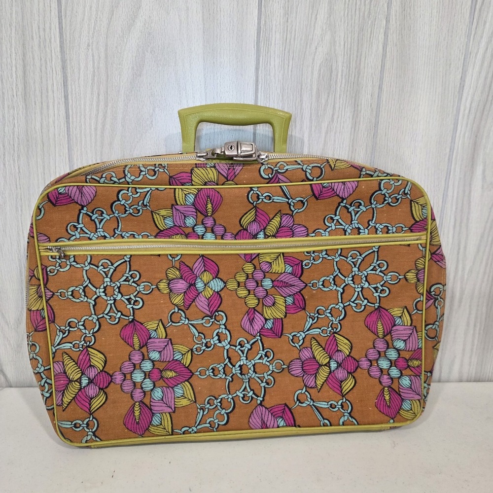 Vintage Retro Mod 1970s Penguin Travelers VB Handal Carry On Suitcase Luggage